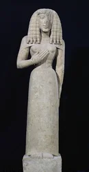 Weibliche Statue, bekannt als die Göttin von Auxerre, ca. 640-630 v. Chr.